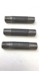 Pipe Nipple 1/4" x 2-1/2" Long Black Malleable Pipe Fitting Male (Pack Of 3) - Picture 1 of 3