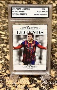 LIONEL MESSI 2017 LEAF “Special Release “ LEGENDS #06 GRADED GEM-MINT 10. COA! - Picture 1 of 3