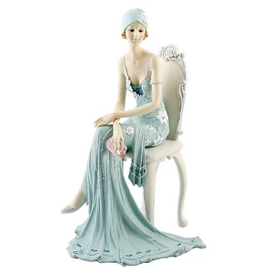 Juliana Art Deco Broadway Belles Teal Blue Lady Figurine / Ornament.New.58379 - Picture 1 of 1