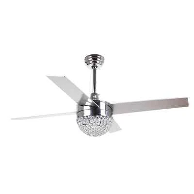 Parrot Uncle - Dreyer 48" Indoor Chrome Downrod Crystal Ceiling Fan  F6223110V - Image 1 of 4