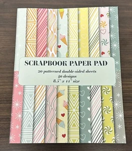 Scrapbook Paper Pad: 20 Patterned Double Sided Sheets 8.5" x 11" (Decorative) - Picture 1 of 4