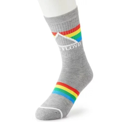 Nuevos calcetines PINK FLOYD de media pantorrilla para hombre talla 8-12 gris arco iris nuevos con etiquetas Foto 1 de 4