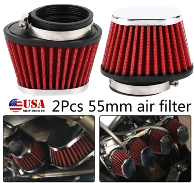 Accesorio universal filtro purificador de aire motor cabeza seta 55 mm 2 piezas motocicleta Foto 1 de 4