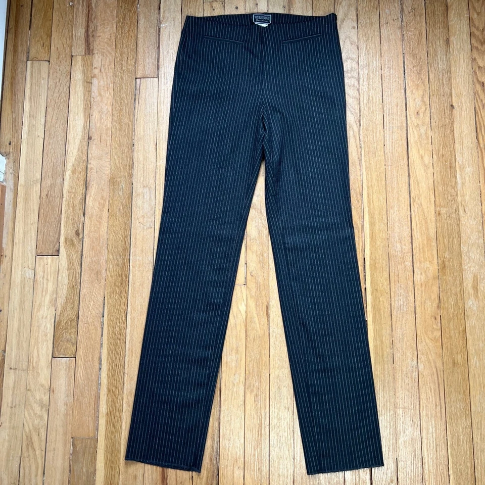 Calça de lã Y2K Versus por Gianni Versace listrada cinza sem camisa feminina tamanho 34 - Imagem 1 de 4