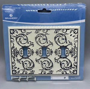 BRAINERD 662664 Triple Toggle Light Switch 3 Gang Cover Wall Plate Fairhope NIP - Picture 1 of 4