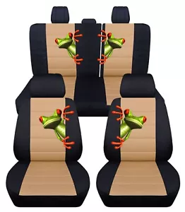 Fundas de asiento delanteras y traseras para Toyota Camry 2007-2011 negro tostado con diseño de rana - Imagen 1 de 1