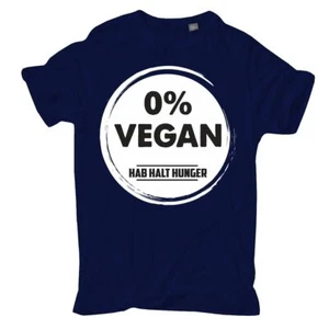 T-shirt zero percento VEGAN Ho fame dalla S alla 10XL carne frasi divertenti fun - Foto 1 di 11