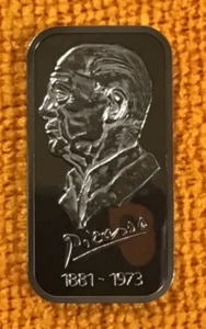 1973 Silver Creations Picasso 1oz Silver Art Bar - Picture 1 of 2