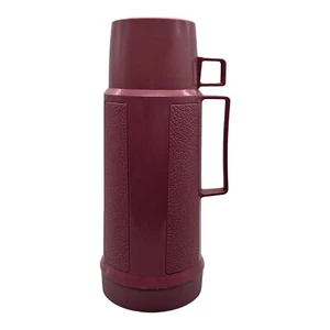 Vtg Thermos Mauve Pink 100F 75f Filler Stopper Cup Cap Vacuum Flask Glass Lined - Picture 1 of 14