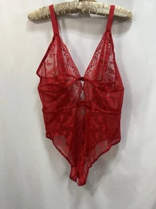 New ADORE ME Size 1X Red Lace Bodysuit - Picture 1 of 6