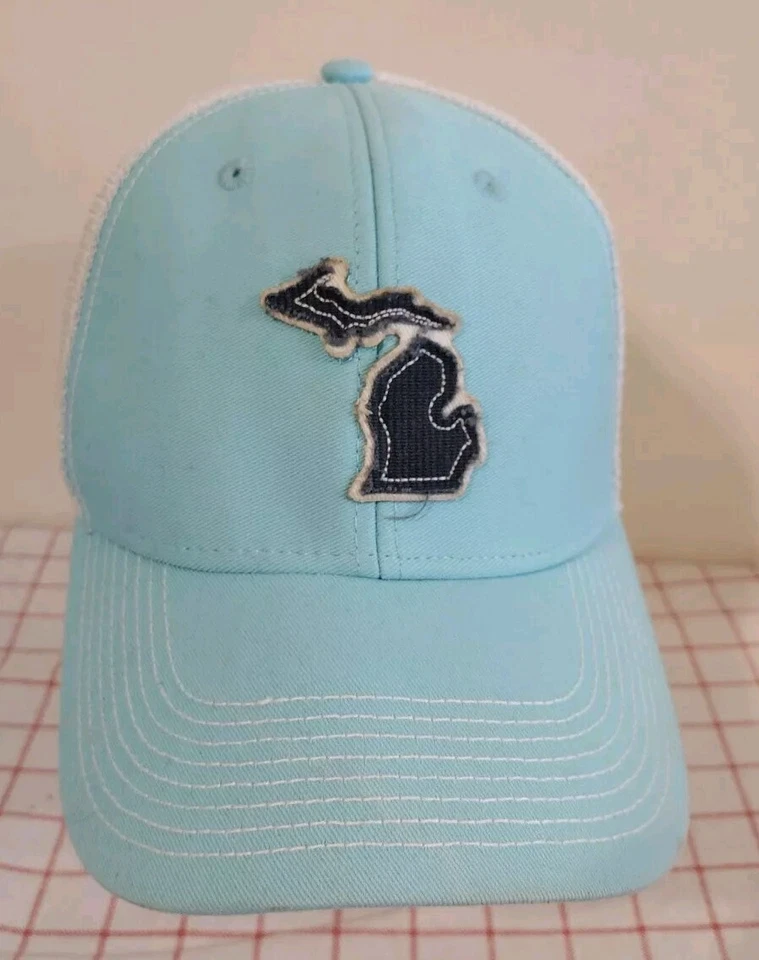 Holland Michigan Mapa Trucker Gorra Sombrero Azul Ajustable Snapback Malla Parche Foto 1 de 4