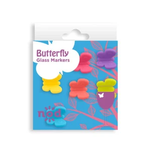 Nod Butterfly Silicone Wine Glass Charms / Drink Markers - Set of 6 - Picture 1 of 1