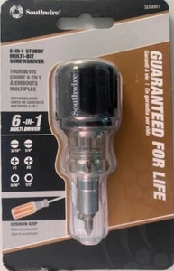 Southwire SDS6N1 Stubby 6-in-1 Cushion Grip Handle Multi-Bit Screwdriver - Picture 1 of 1