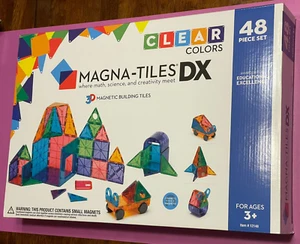 MAGNA-TILES DX 48-Piece Clear Colors DELUXE Set - Picture 1 of 8