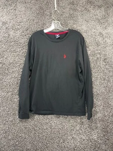 U.S. Polo Assn Men's Black Long Sleeve Crew Neck Pullover T-Shirt Size Large - Picture 1 of 12