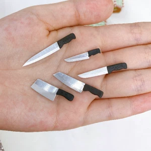 5 pieces Miniature Knifes, Miniature kitchenware 1:12 scale - Picture 1 of 4