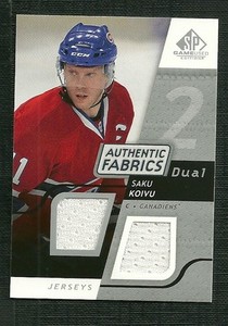 SAKU KOIVU 2008-09 UPPER DECK SP GAME USED DUAL JERSEY MONTREAL CANADIENS