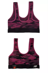 New Balance Women's Sports Bra Camo Black Purple Fuchsia NWTSZ XL - Picture 1 of 6