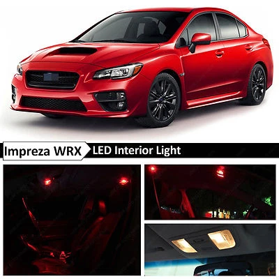 Accesorio de 10 bombillas LED interiores rojas para Subaru Impreza WRX STI 2015-2017 Foto 1 de 4