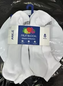 Fruit Of The Loom Men's 8-Pairs Classic Collection Ankle Socks. Sizes 6-12 - Picture 1 of 4
