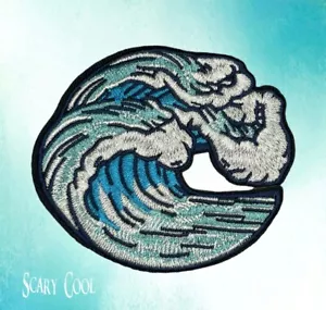 Neu Wellen Surf Ozean Cut-Out bestickt Motorrad Biker Bügelbild Patch - Bild 1 von 3