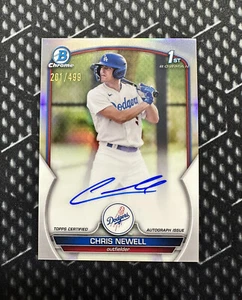 2023 Bowman Chrome Chris Newell 1st Refractor Auto /499 Dodgers - CPA-CN - Picture 1 of 2