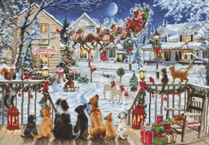 Luca-S Counted Cross Stitch Kit Pets On The Porch B2423L - Picture 1 of 1