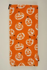 New Set of Two Pumpkin Print Fall Halloween Kitchen Towels Orange Cotton Terry - Picture 1 of 6