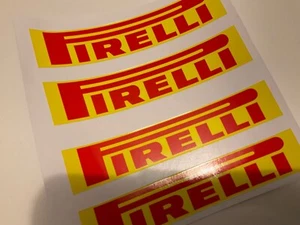 4x Pirelli Red/Yellow 110mm x 20mm trackside decals - Scalextric Carrera SCX - Picture 1 of 5