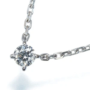 Auth Cartier Necklace Love Support Solitaire Diamond 0.25ct E VS2 1895 18K WG - Picture 1 of 6
