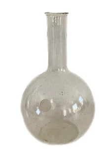 PYREX Glass 1000mL Long Neck Flat Bottom Flask Tooled Neck Vintage Logo 4280-1L - Picture 1 of 6