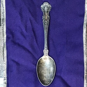 Antique Gibsonburg Ohio Public School  Sterling Silver Teaspoon Pat 1899 - Picture 1 of 21