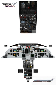 "Póster de cabina McDonnell Douglas MD-80 24""x36" - Imagen 1 de 2