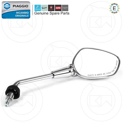 SPECCHIETTO DESTRO CROMATO ORIGINALE PIAGGIO VESPA GTS 125 300 2022-2024 - Immagine 1 di 4