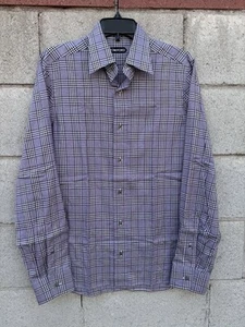 $670 Camisa Tom Ford 100% Algodón Púrpura Cuadros Talla 39 - Imagen 1 de 6
