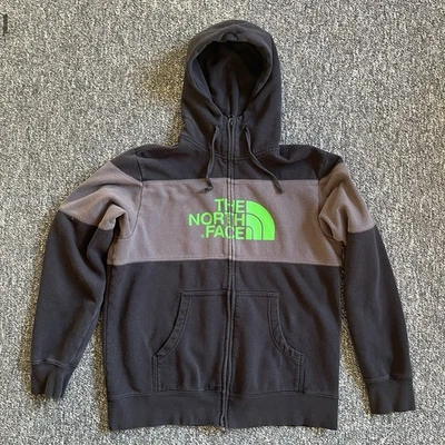 THE NORTH FACE Hoodie Mens Large Jacket Zip Up Black Big Logo Fleece - Image 1 of 4