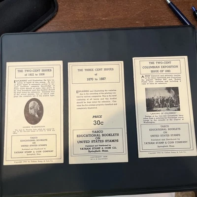 U.S. Stamps Tasco Educational Booklet Lot 3 1939 1941 2 Cent 3 Cent Estate - Image 1 of 4