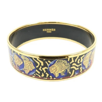 Brazalete Brazalete HERMES Email GM Chapado en Oro Negro Auténtico Usado Envío Gratis Foto 1 de 4