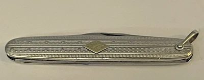 Antique 14k Gold & PLAT 2 Blades Pocket Knife Chatelaine Signed 15g MONO🌺🌺 - Image 1 of 4