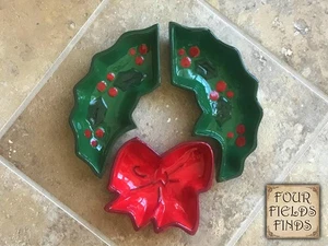 Boston Warehouse Weihnachtskranz Gewürz Servier 3er Set Keramik Schalen - Bild 1 von 15