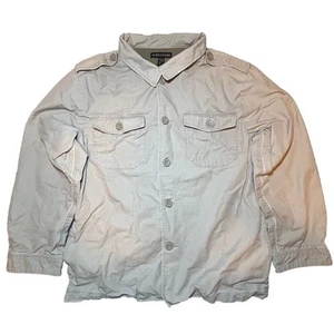 Vintage Structure Military Style Jacket Size Large Tan Button Front Coat - Picture 1 of 11