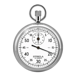 Strela Stopwatch ST50WS Mechanical White 1 Crown Stopper Telemeter - Picture 1 of 5
