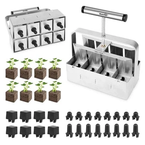 Upgraded Soil Blocker, 8 Cell Seed Blocker 2 inch Quad Soil Block Maker Manua... - Picture 1 of 7