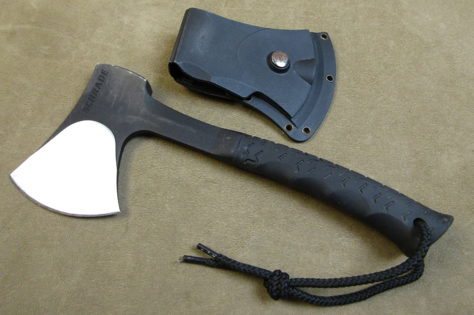 SCHRADE NO.SCAXE10 11 英寸全 TANG 黑色 AXE HATCHET 带护套 — 第 1/4 张图片