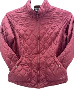 Eddie Bauer Long Jacket Womens XXL (48X28) Maroon Snap Front Insulated Coat - Picture 1 of 14