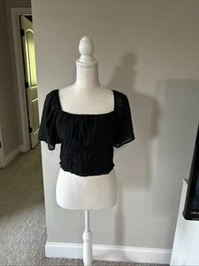 Hollister transparentes gesmoktes Crop Top Gr. L - Bild 1 von 10