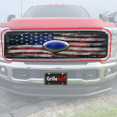 2024 & 2025 FORD SUPER DUTY WIDE Old Glory Mesh Bug Screen 902-39 GrilleAdz® - Image 1 of 4