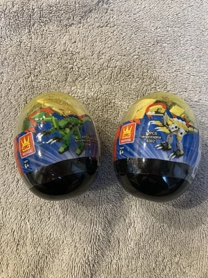 Wange Dinosaur Building Block Eggs – Tyrannosaurus Rex & Velociraptor – Sealed - Image 1 of 4