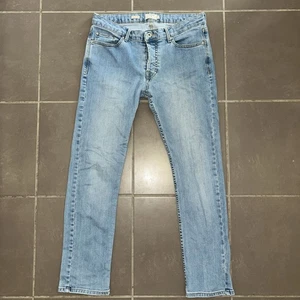 Topman Blue Women’s Sz UK 32S Boyfriend Jeans Stretch Slim Straight Button Fly - Picture 1 of 7