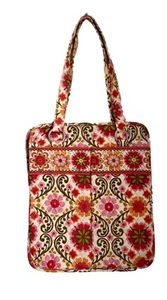 VERA BRADLEY FOLKLORIC FLORAL BAG ORANGE & PINK SHOULDER TOTE MAGNETIC CLOSURE - Picture 1 of 13